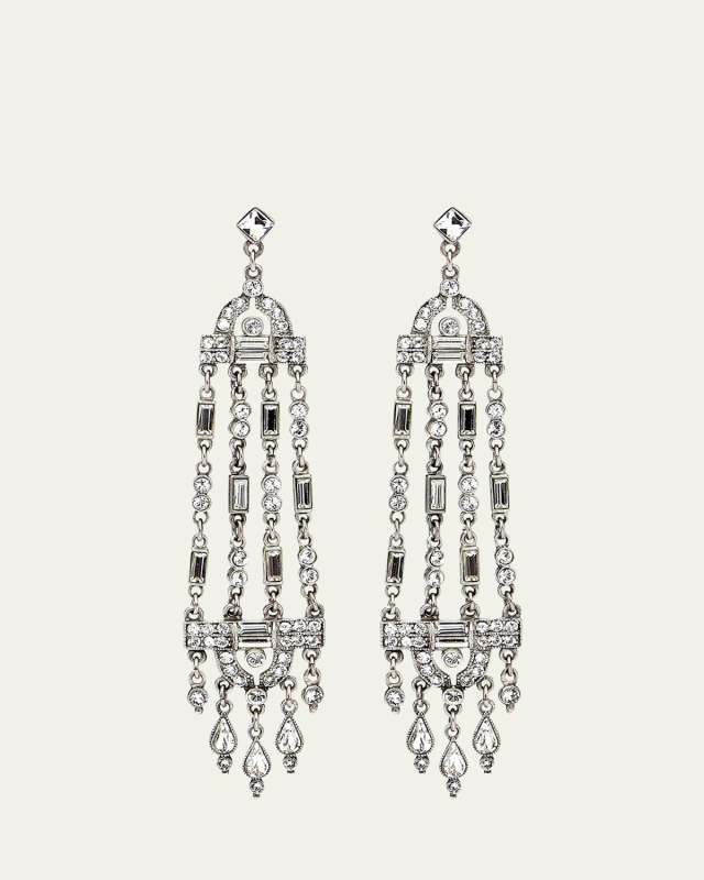 Multi-Strand Crystal Drop Earrings